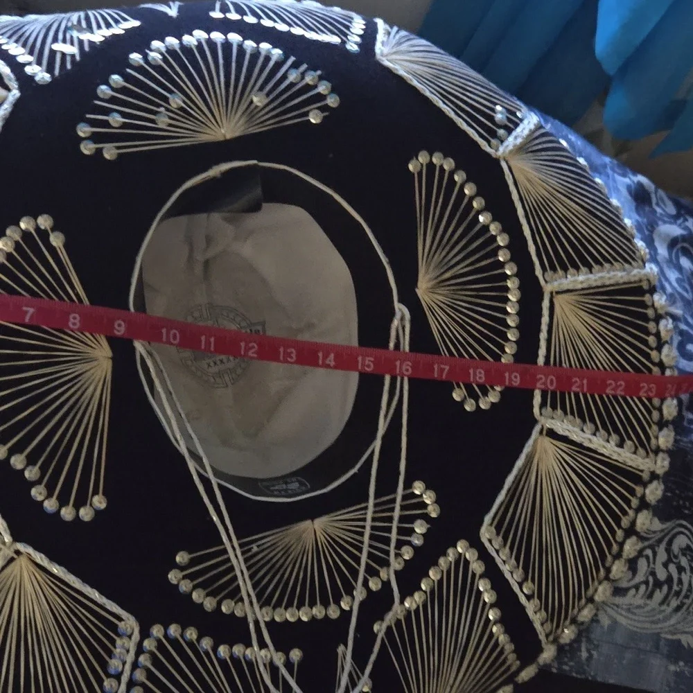 Vintage Mariachi Sombrero Black White Pigalle XXXXX Hat - Picture 10 of 10